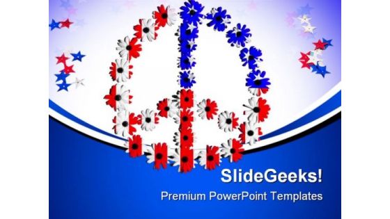 Peace Symbol Americana PowerPoint Templates And PowerPoint Backgrounds 0811