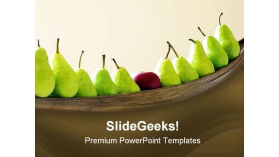 Pears And Apple Standout Food PowerPoint Template 1110