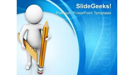 Pencil And Rular For Study PowerPoint Templates Ppt Backgrounds For Slides 0813