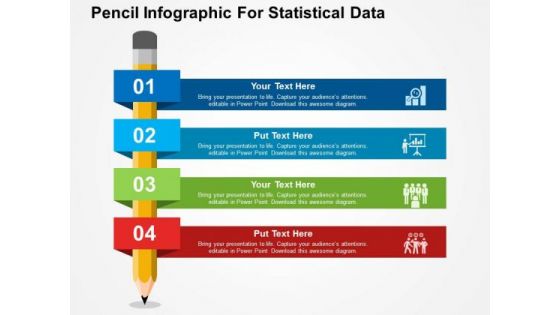 Pencil Infographic For Statistical Data PowerPoint Templates