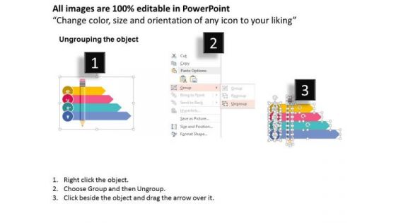 Pencil With Tags And Icons PowerPoint Templates