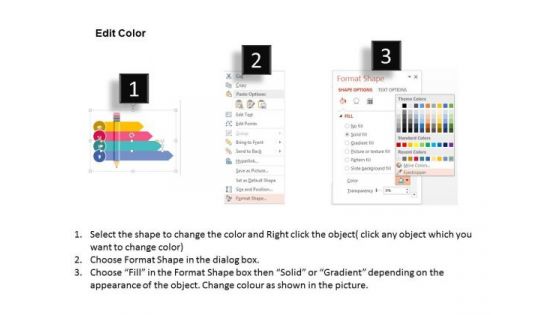 Pencil With Tags And Icons PowerPoint Templates