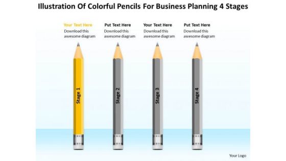 Pencils For Business Planning 4 Stages Ppt Succession PowerPoint Templates