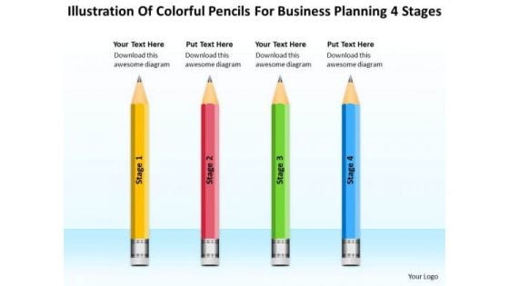 Pencils For Business Planning 4 Stages Ppt Template Free PowerPoint Templates