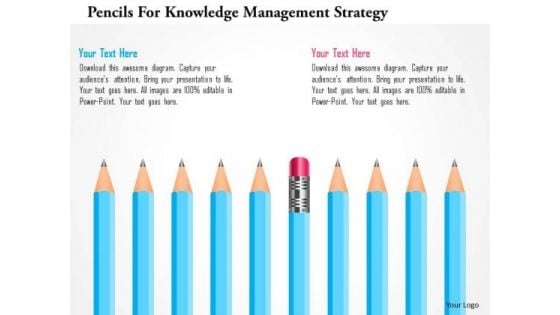 Pencils For Knowledge Management Strategy PowerPoint Template