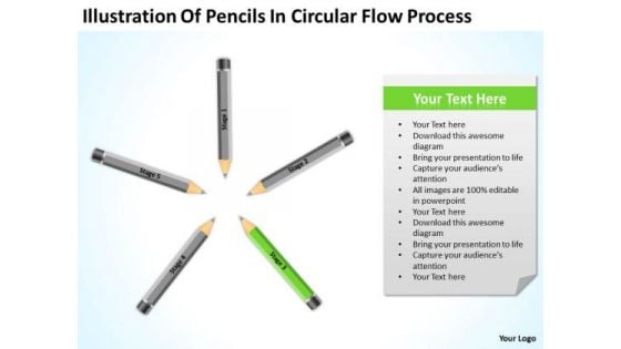 Pencils In Circular Flow Process Ppt Create Business Plan Template PowerPoint Slides