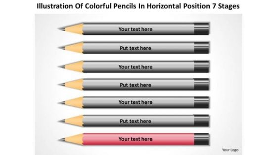 Pencils In Horizontal Position 7 Stages Ppt Business Planning Software PowerPoint Slides