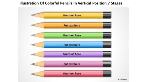 Pencils In Vertical Position 7 Stages Agricultural Business Plan PowerPoint Templates