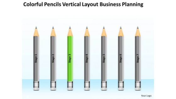 Pencils Vertical Layout Business Planning Ppt Writing Up PowerPoint Slides