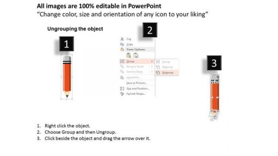 Pencils With Icons Showing Profit Growth PowerPoint Template