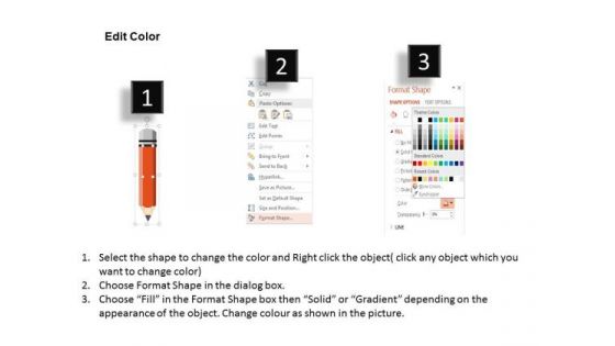 Pencils With Icons Showing Profit Growth PowerPoint Template