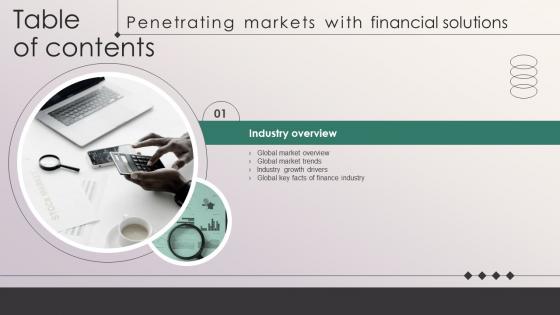 Penetrating Markets With Financial Solutions Table Of Contents Strategy SS V