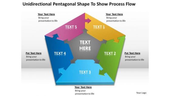 Pentagonal Shape To Show Process Flow Ppt New Business Plan Template PowerPoint Templates