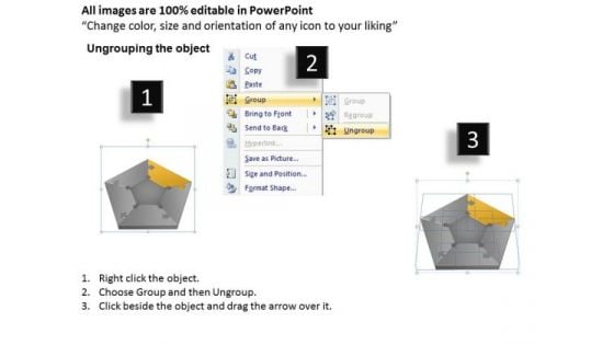 Pentagonal Shape To Show Process Flow Ppt Startup Business Plans PowerPoint Slides