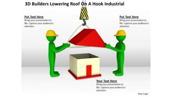 People Business 3d Builders Lowering Roof On A Hook Industrial PowerPoint Slides People Business 3d Builders Lowering Roof On A Hook Industrial PowerPoint Slides