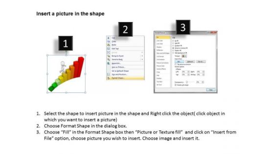 People Business 3d Man Walking On Multicolor Graph PowerPoint Slides