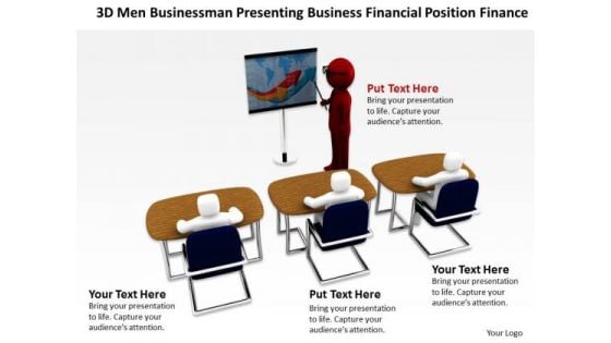 People Business 3d Men Businessman Presenting Financial Position Finance PowerPoint Slides