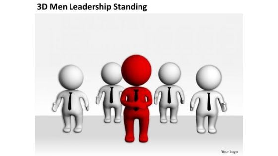 People Business 3d Men Leadership Standing PowerPoint Slides