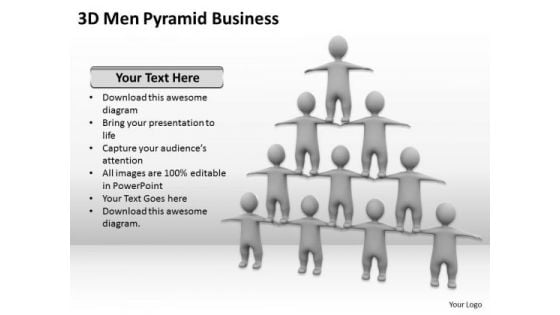 People Business 3d Men Pyramid PowerPoint Slides