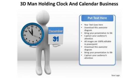 People Business Holding Clock And Calendar New PowerPoint Presentation Slides