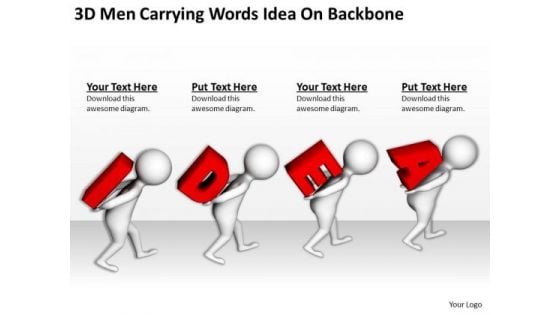 People Business Men Carrying Words Idea On Backbone PowerPoint Templates Ppt Backgrounds For Slides