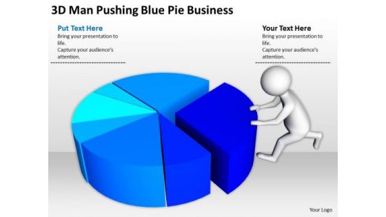 People Business Pushing Blue Pie PowerPoint Templates Free Download