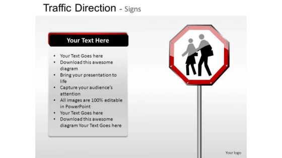 People Crossing Traffic Direction PowerPoint Slides And Ppt Diagram Templates