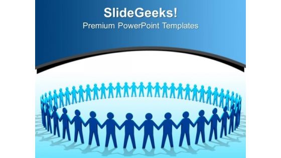 People Forming Circle Teamwork PowerPoint Templates Ppt Backgrounds For Slides 1112
