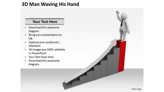 People In Business 3d Man Waving His Hand PowerPoint Templates Ppt Backgrounds For Slides