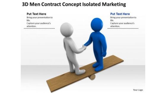 People In Business 3d Men Contract Concept Isolated Marketing PowerPoint Slides