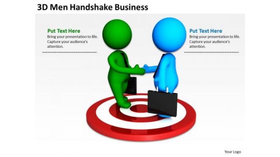 People In Business 3d Men Handshake PowerPoint Presentations Templates