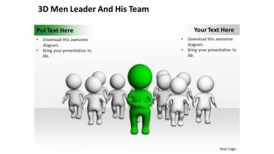 People In Business 3d Men Leader And His Team PowerPoint Templates