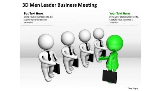 People In Business 3d Men Leader PowerPoint Theme Meeting Templates