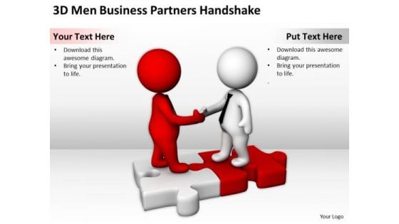 People In Business 3d Men PowerPoint Presentation Partners Handshake Slides