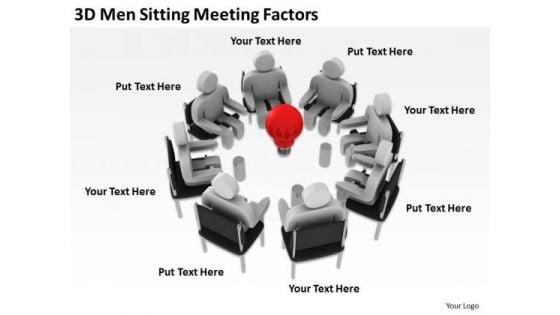 People In Business 3d Men Sitting Meeting Factors PowerPoint Templates