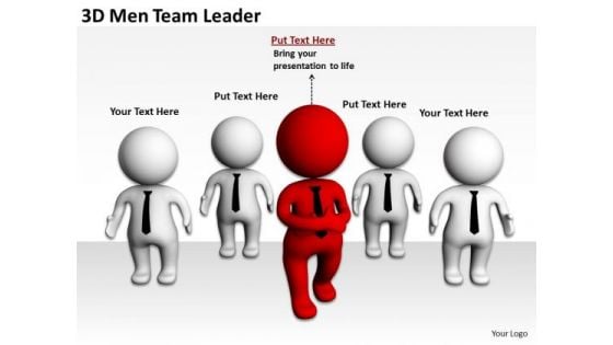 People In Business 3d Men Team Leader PowerPoint Templates