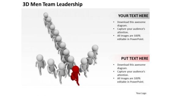 People In Business 3d Men Team Leadership PowerPoint Templates