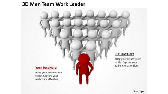 People In Business 3d Men Team Work Leader PowerPoint Templates