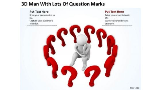 People In Business Man With Lots Of Question Marks PowerPoint Templates Ppt Backgrounds For Slides