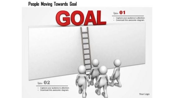 People Moving Towards Goal PowerPoint Templates