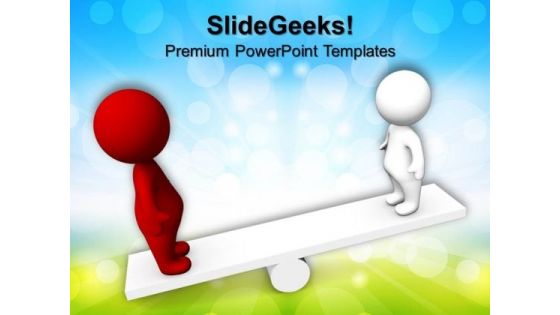 People On Seesaw Risk Business PowerPoint Templates And PowerPoint Themes 0612