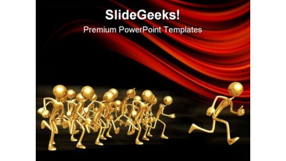 People Running Leadership PowerPoint Templates And PowerPoint Backgrounds 0511