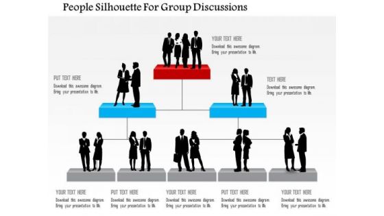 People Silhouette For Group Discussions PowerPoint Template