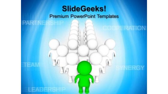 People Standing In Arrow Shape Leadership PowerPoint Templates And PowerPoint Themes 0812