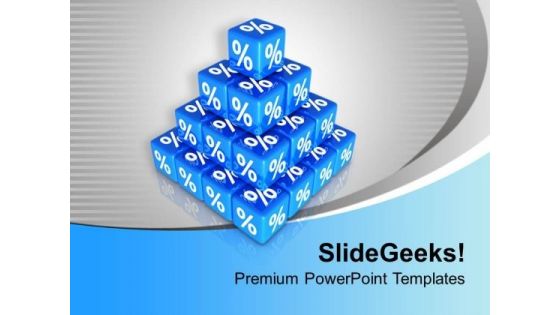 Percent Cubes Forms Pyramid Business Promotion PowerPoint Templates Ppt Backgrounds For Slides 0313