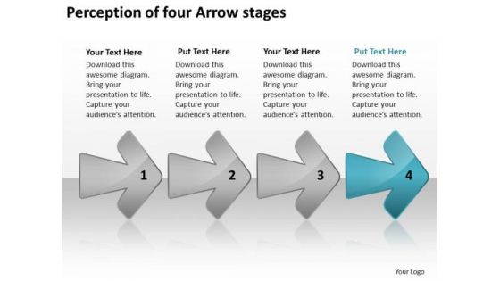 Perception Of Four Arrow Stages How To Design Business Plan PowerPoint Templates