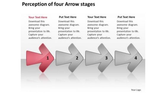 Perception Of Four Arrow Stages Small Business Plan PowerPoint Slides