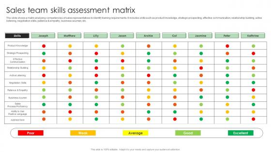 Performance Enhancement Plan Sales Team Skills Assessment Matrix Topics Pdf