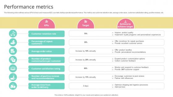 Performance Metrics Skincare Startup GTM Strategy GTM SS V