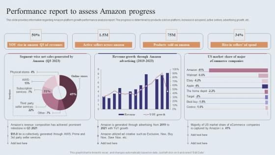 Performance Report To Assess Amazon Progress Amazons Journey For Becoming Sample PDF